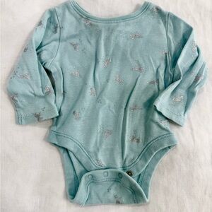Old Navy Aqua with Silver Unicorn Baby Bodysuit
